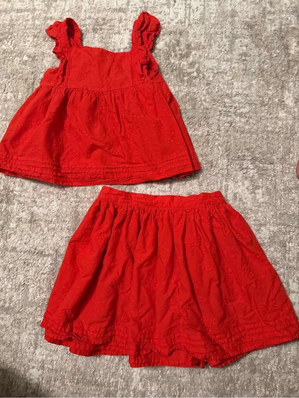 Happily Grey Kids Red  top and skirt Matching Set - Girls size M 7/8